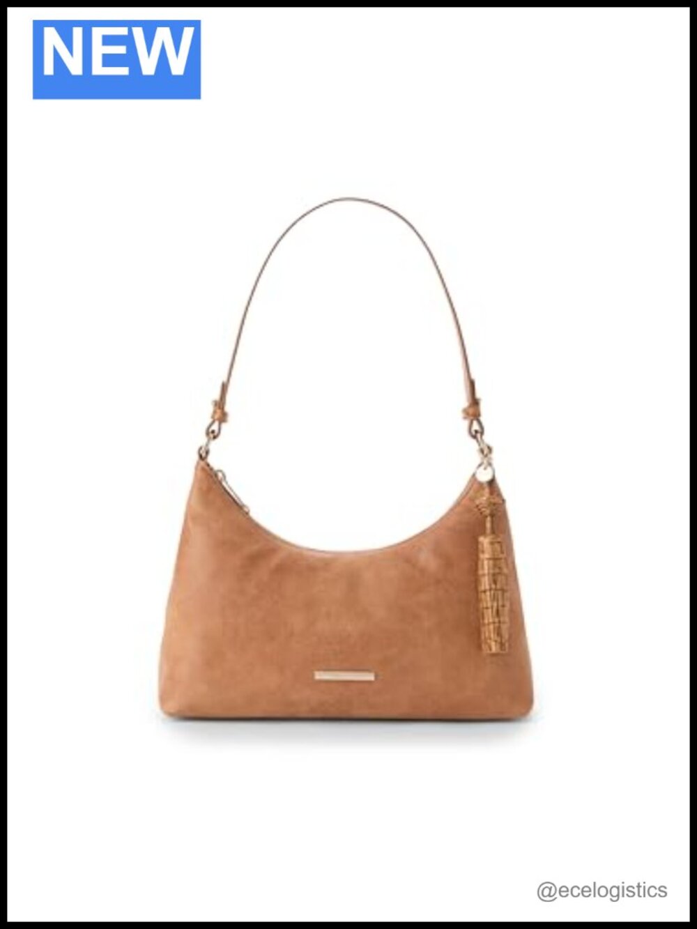 BRAHMIN Olivia Hobo Bag Leather Shoulder Bag with Tassel Zip Top